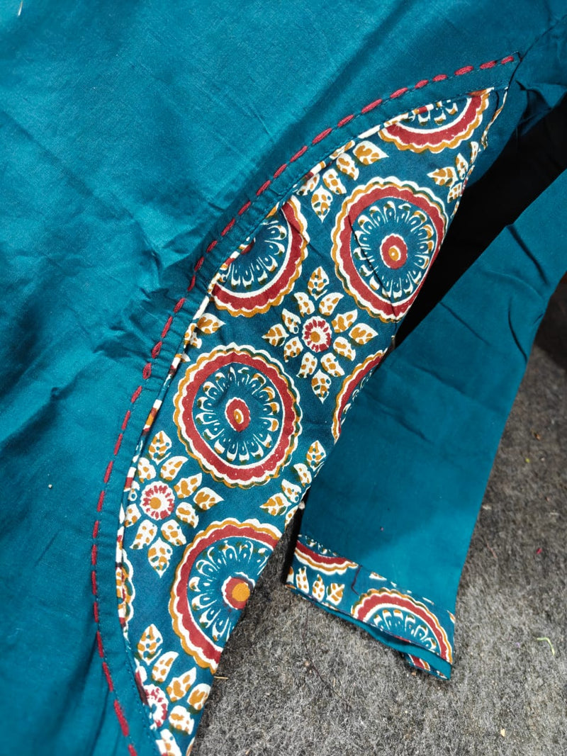 New Arrival Heavy Handwork Cotton Anarkali Kurti Pant with Malmal Dupatta