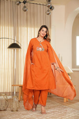 beautiful pastel-shade cotton suit set