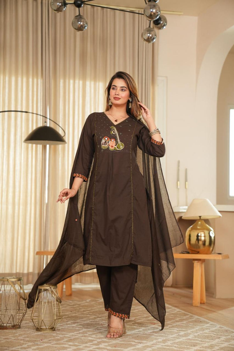 beautiful pastel-shade cotton suit set