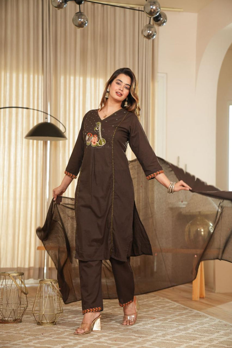 beautiful pastel-shade cotton suit set