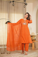 beautiful pastel-shade cotton suit set