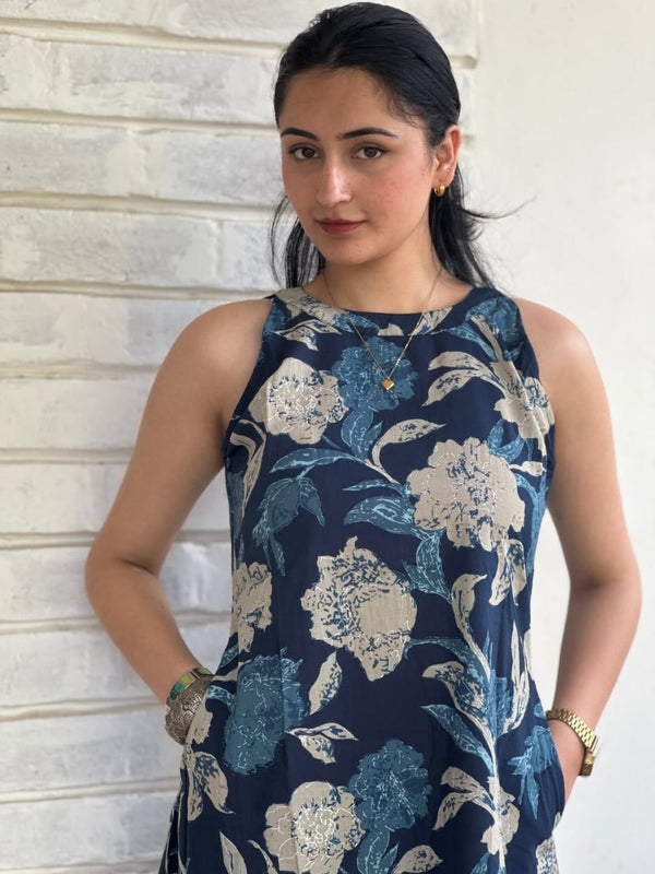 Premium Floral Fine Cotton Kurti Palazzo Set