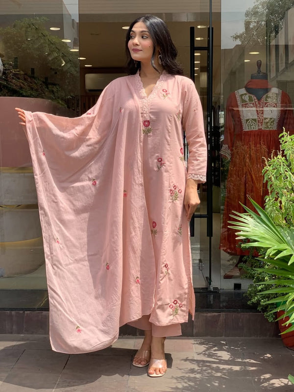 A-line kurti set with dupatta