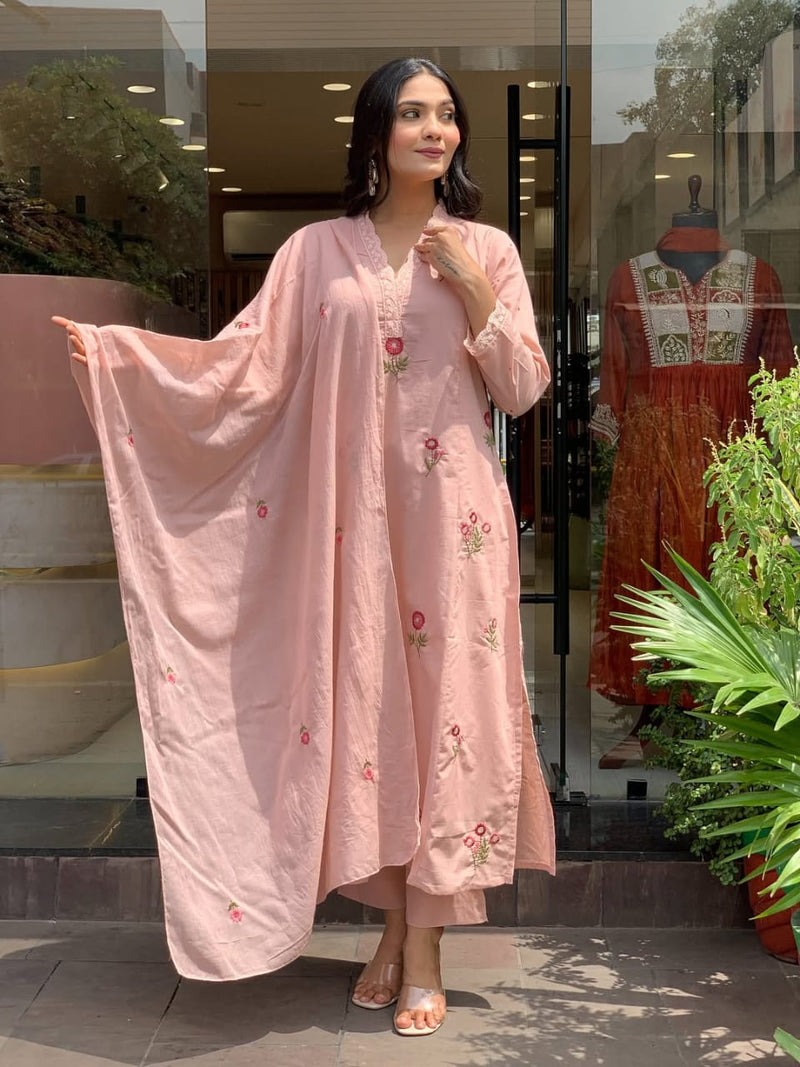 A-line kurti set with dupatta