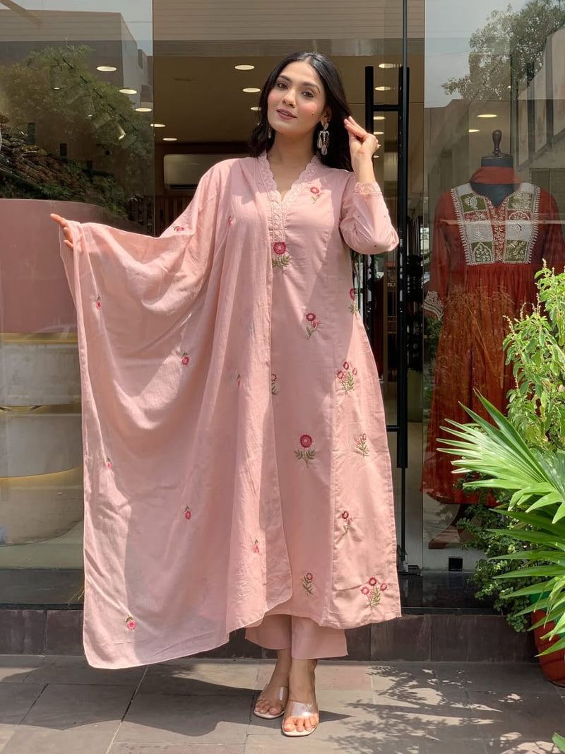 A-line kurti set with dupatta