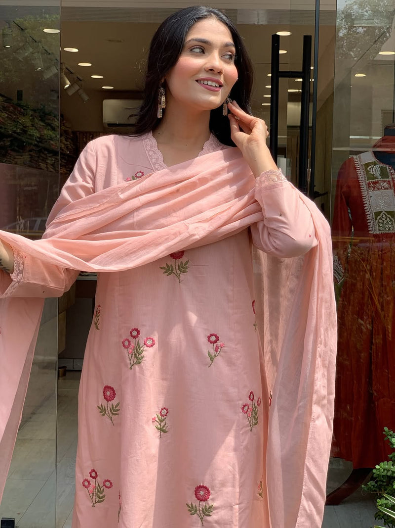 A-line kurti set with dupatta