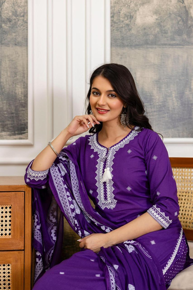 Premium 3 Piece Cotton Kurti Pant Dupatta Set
