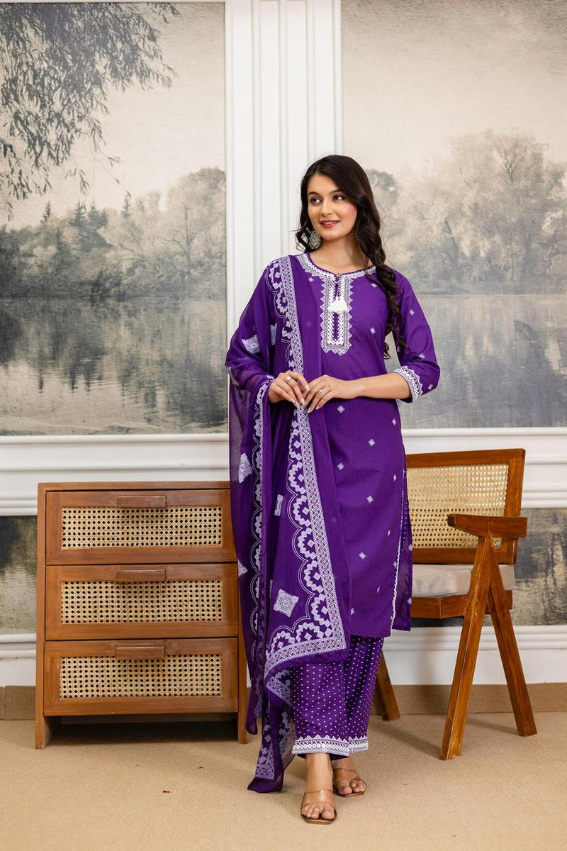 Premium 3 Piece Cotton Kurti Pant Dupatta Set