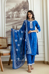 Premium 3 Piece Cotton Kurti Pant Dupatta Set