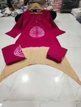 Premium 3 Piece Cotton Kurti Pant Dupatta Set