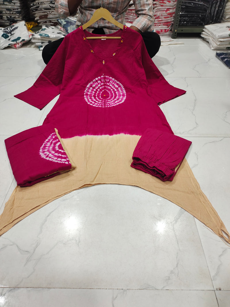 Premium 3 Piece Cotton Kurti Pant Dupatta Set