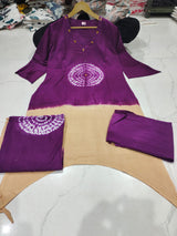 Premium 3 Piece Cotton Kurti Pant Dupatta Set