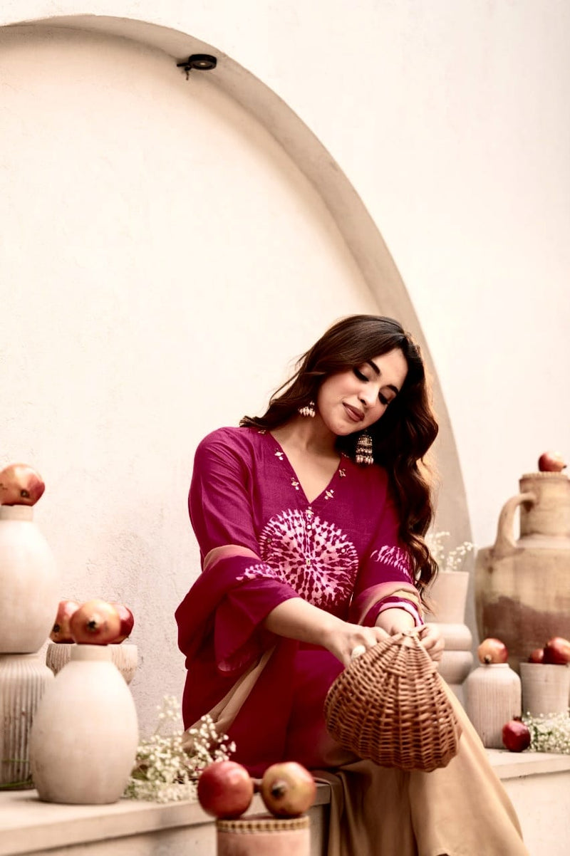 Premium 3 Piece Cotton Kurti Pant Dupatta Set