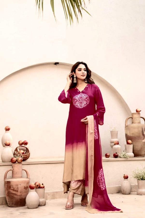 Premium 3 Piece Cotton Kurti Pant Dupatta Set