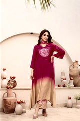 Premium 3 Piece Cotton Kurti Pant Dupatta Set