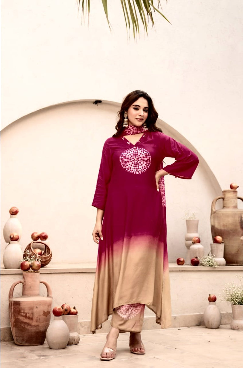 Premium 3 Piece Cotton Kurti Pant Dupatta Set