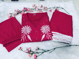 Elegant Flaired Cotton Kurta Set with Malmal Dupatta