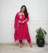 Elegant Flaired Cotton Kurta Set with Malmal Dupatta