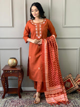 Elegant Khadi Cotton Suit Set
