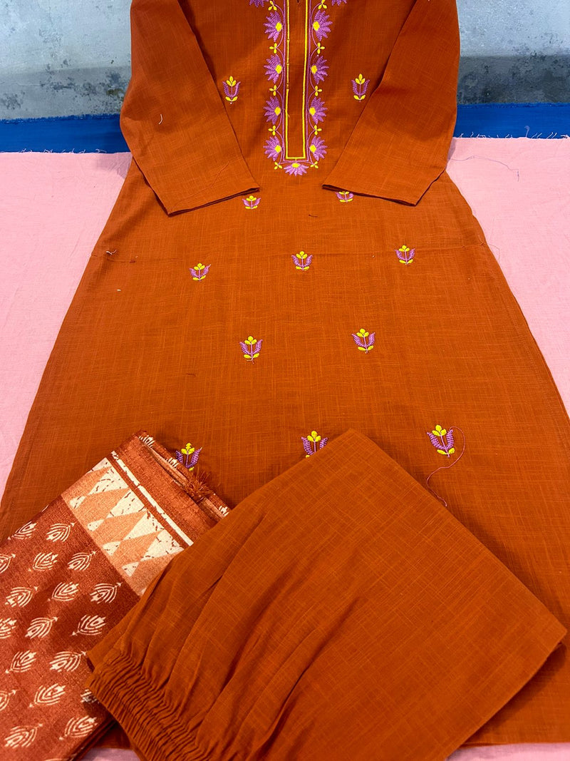 Elegant Khadi Cotton Suit Set