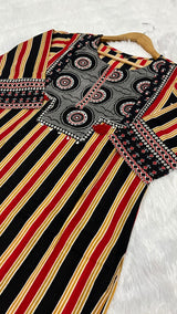 Premium Heavy Cotton Kurti Pant Dupatta Set
