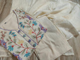 Elegant Cotton Anarkali Kurta Pant Dupatta Set