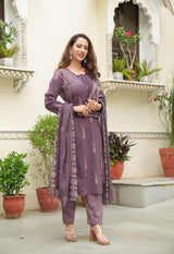 premium cotton kurti pant dupatta set