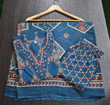 Heavy Quality Cotton Frock-Style Kurti Pant Dupatta Set