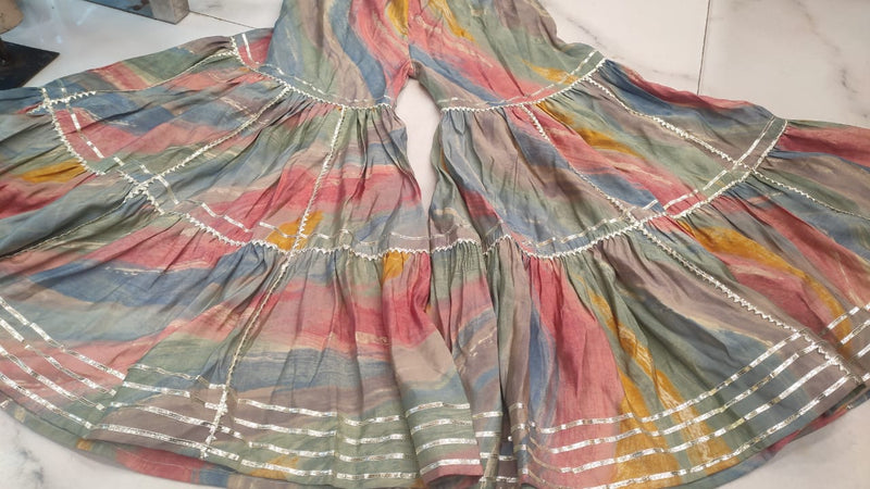 premium muslin with gotta patti work sharara set