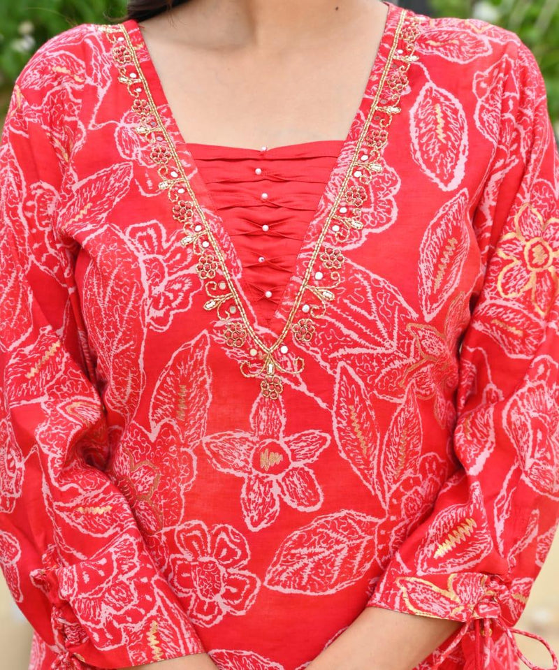 premium soft roman cotton kurti pant dupatta set
