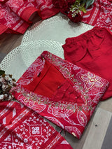 premium soft roman cotton kurti pant dupatta set