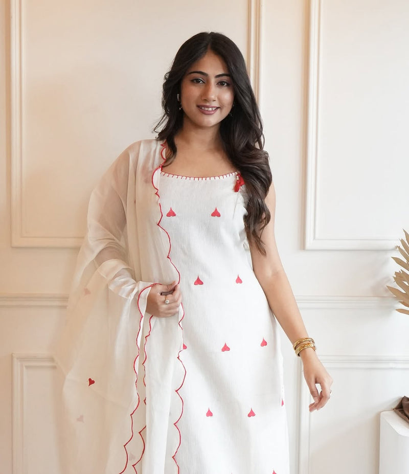 Premium Cotton Flex Kurti pant dupatta Set