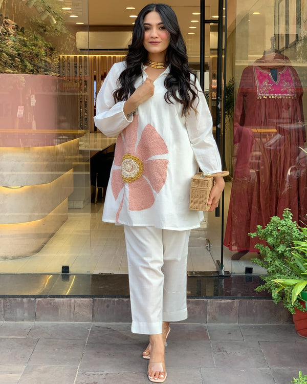 Elegant Embroidery Premium Cotton Co-ord Set