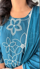 Elegant Cotton Kurti Pant Dupatta Set