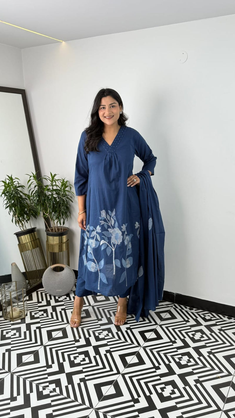 Premium Cotton Kurti Pant Dupatta Set