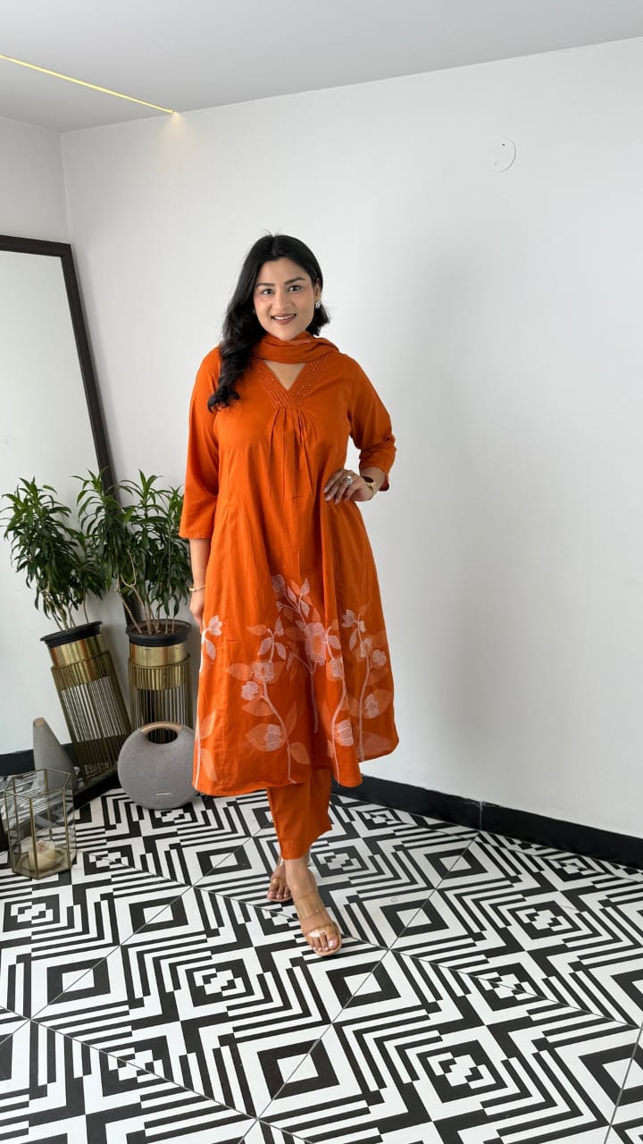 Premium Cotton Kurti Pant Dupatta Set