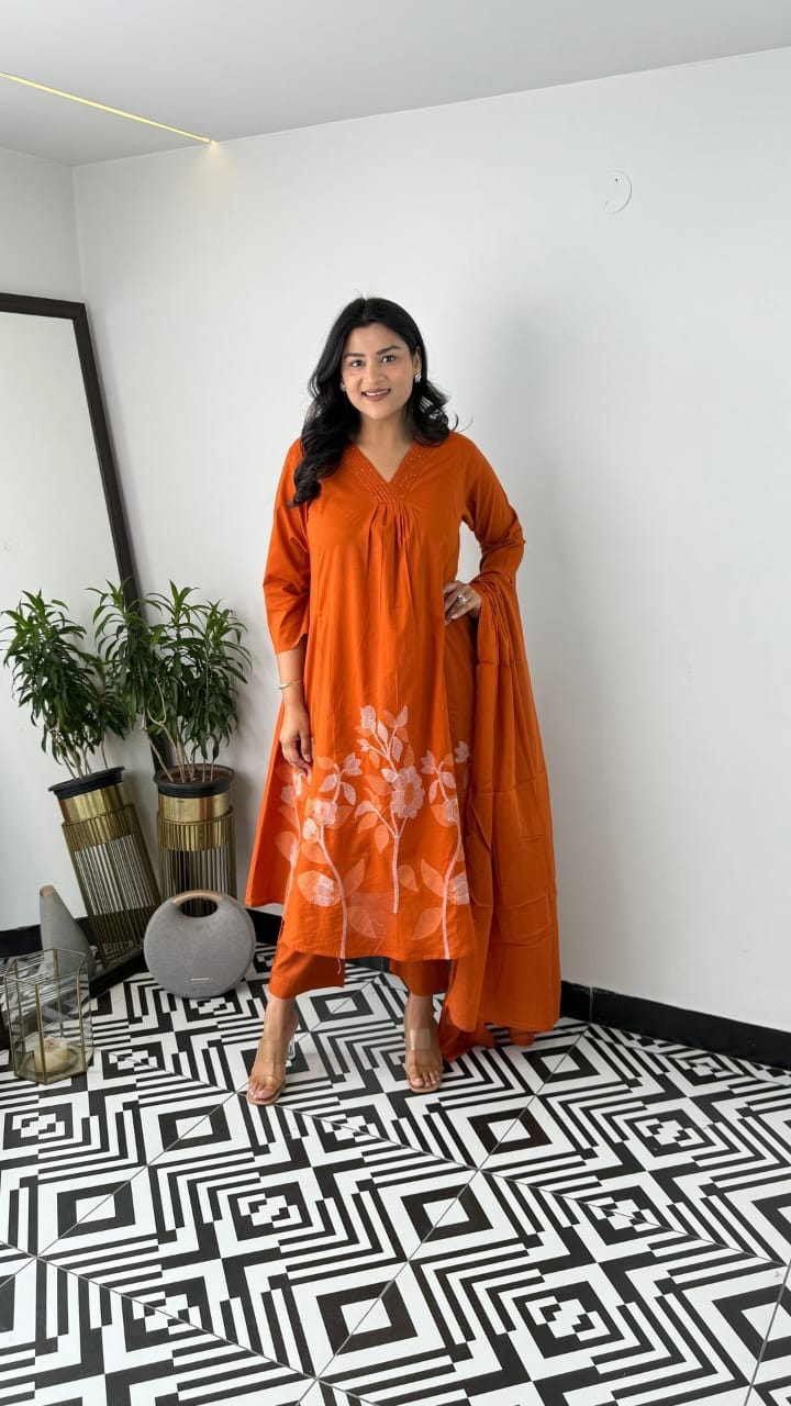 Premium Cotton Kurti Pant Dupatta Set