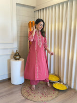 Classy & Elegant Pure Cotton Collared Kurta Pant Set