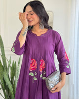 Beautiful Pure Cotton Pleated Kurta Pant Set