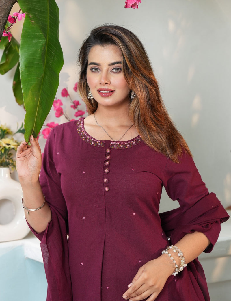 Premium Cotton Flex Kurta, Pant & Dupatta Set