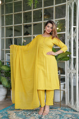 Premium Cotton Flex Kurta, Pant & Dupatta Set