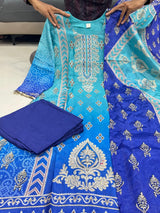 Pure Chinon with full neckline embroidery & delicate handwork kurta pant dupatta set