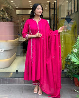Pure Cotton Pink Kurta Set