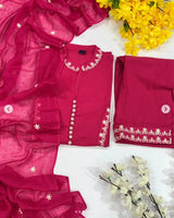 Pure Cotton Pink Kurta Set