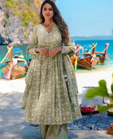 Heavy Cotton Printed Anarkali Set