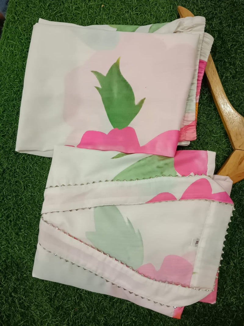 Floral Maslin Digital Print Kurta Pant Set