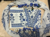 Floral Motif Printed Cotton Kurti Pant Dupatta Set