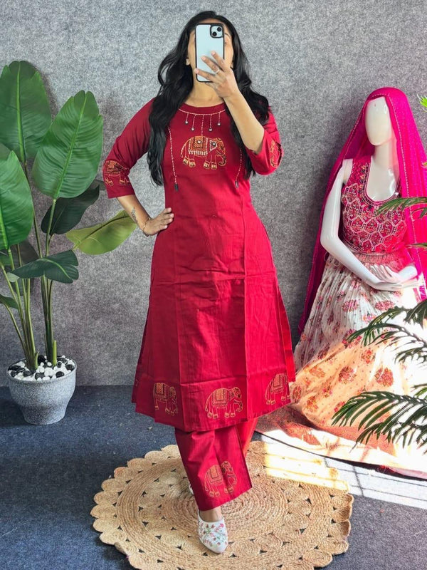 Easy-Breezy Summer Cotton Kurta Pant Set