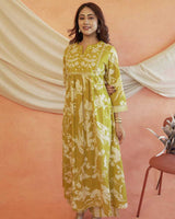 Flaired Anarkali  Kurta Pant Dupatta Set