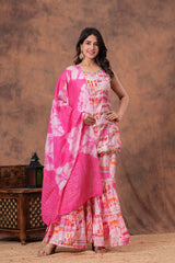 Designer Sharara Set with Short Kurti &amp; Dupatta